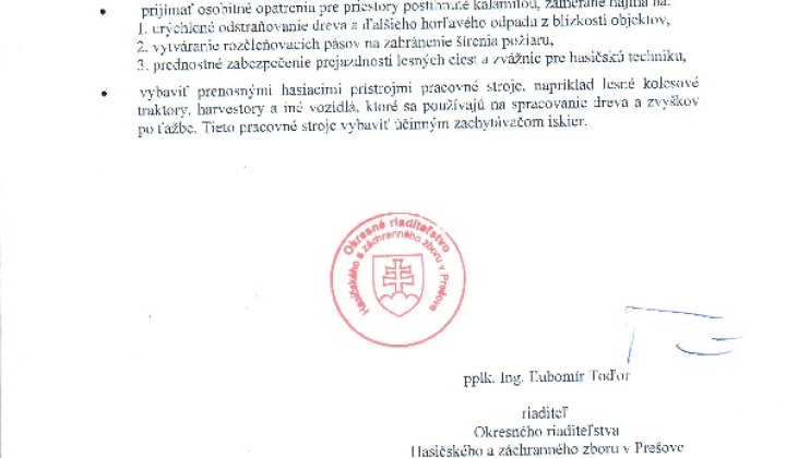 2. fotografia fotogalérie Aktuality / Vyhlásenie času zvýšeného nebezpečenstva vzniku požiaru – 30.6.2025 o 9.00 hod. do odvolania - foto