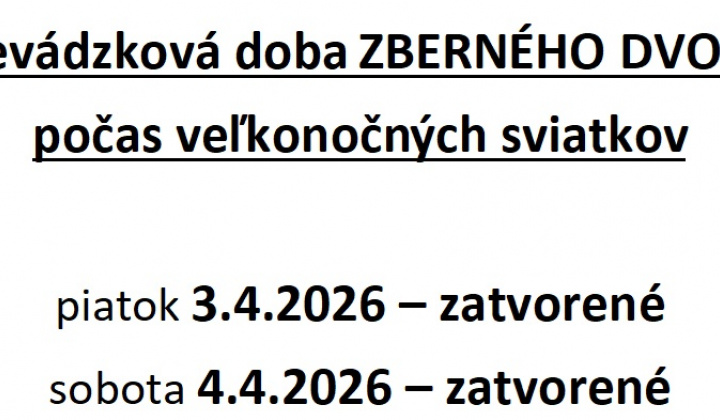 Fotka - Zberný dvor v Pečovskej Novej Vsi bude dňa 3.4.2026 a 4.4.2026 zatvorený