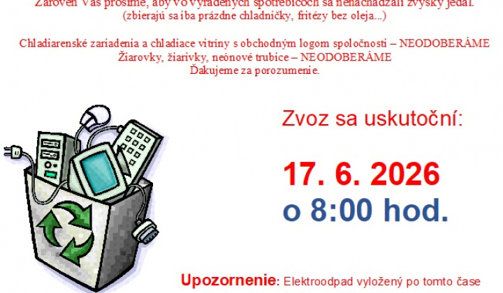 Fotka - Zber elektroodpadu - 17.6.2026