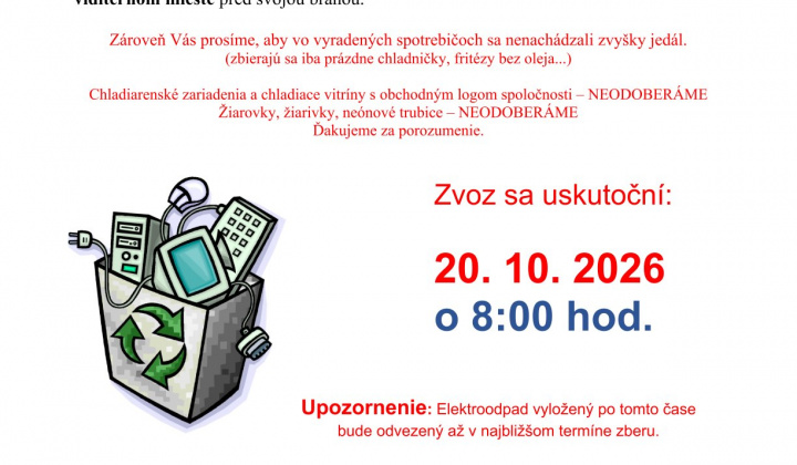Fotka - Zber elektroodpadu - 20.10.2026