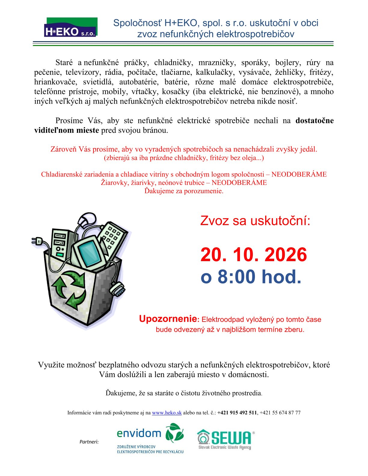 Fotka - Zber elektroodpadu - 20.10.2026