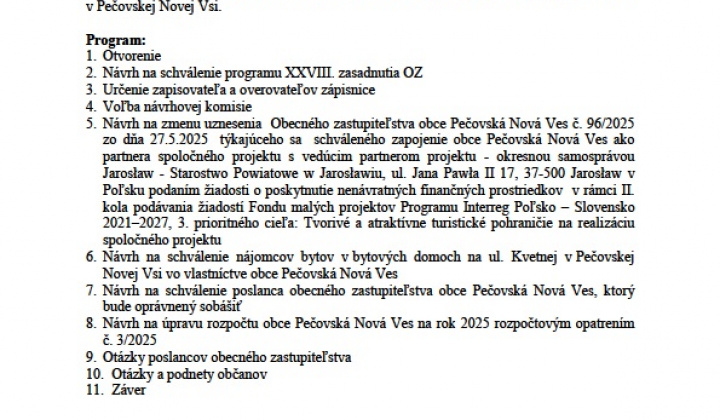 Fotka - Pozvánka na OZ 13.6.2025