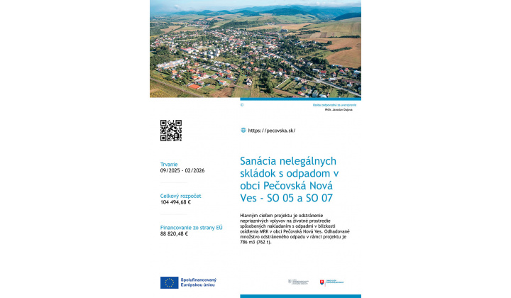 Fotka - Sanácia nelegálnych skládok s odpadom v obci Pečovská Nová Ves - SO 05 a SO 07