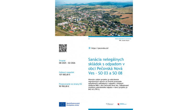 Fotka - Sanácia nelegálnych skládok s odpadom v obci Pečovská Nová Ves - SO 03 a SO 08